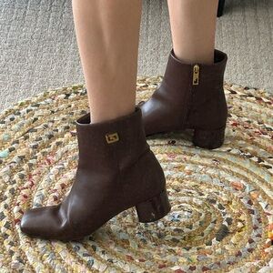 Franco Sarto Brown-Burgundy Ankle Booties